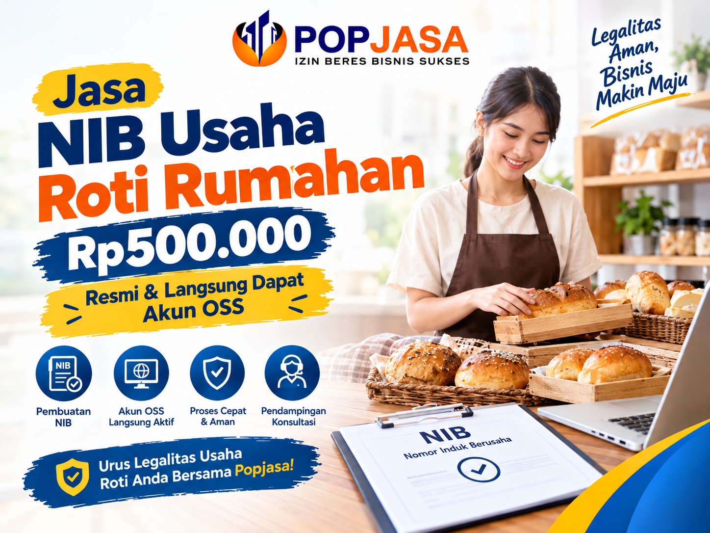 Jasa NIB Usaha Roti Rumahan Rp500.000, Resmi & Langsung Dapat Akun OSS